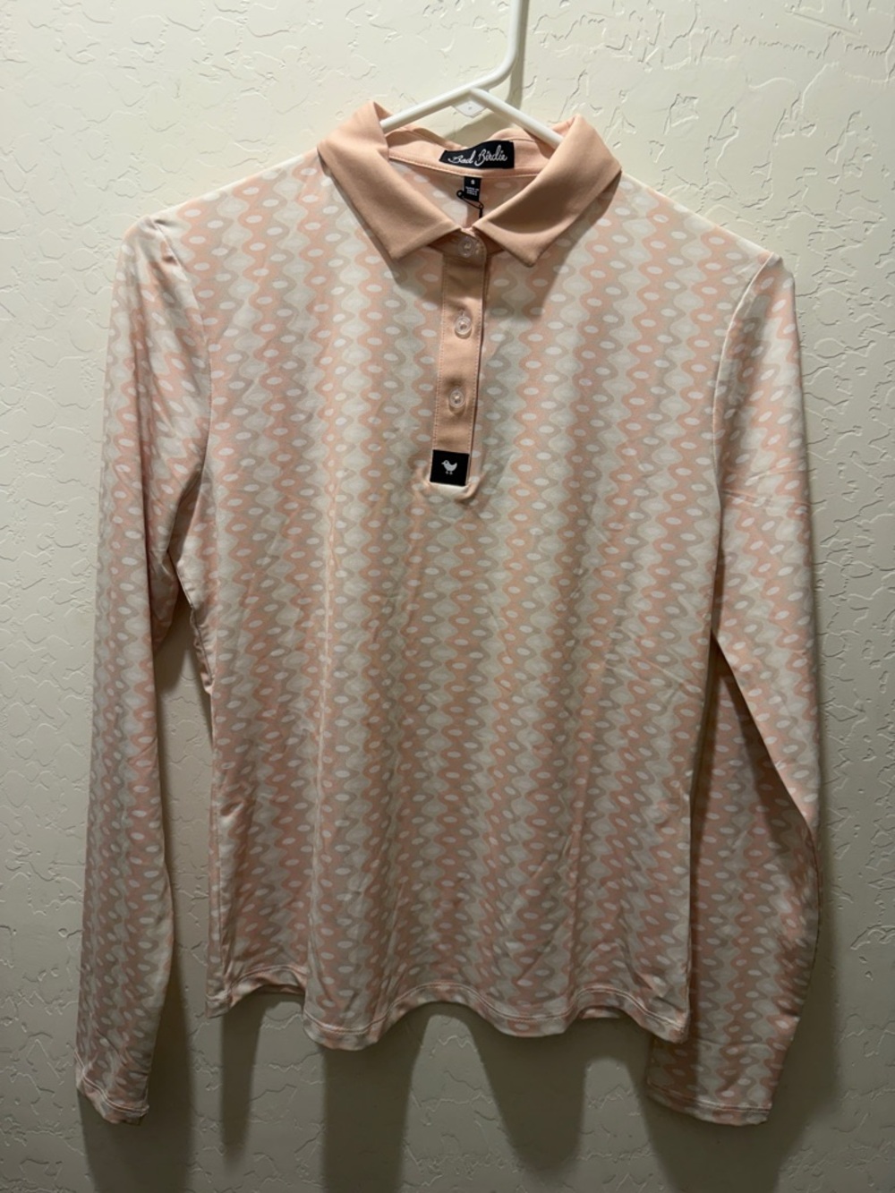 BAD BIRDIE LONG SLEEVE  GOLF PULLOVER SIZE SMALL Embroidery geometric nwt